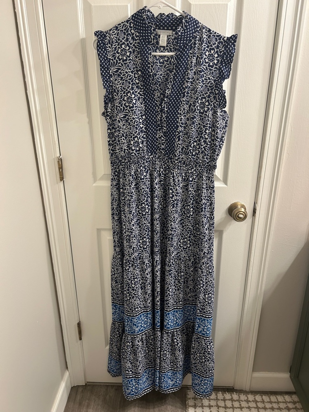 London Times Blue Floral Maxi Dress